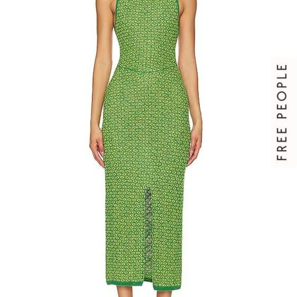 Free People Dresses & Skirts - Free People Mindy Sweater Dress in Lime (New with tags)